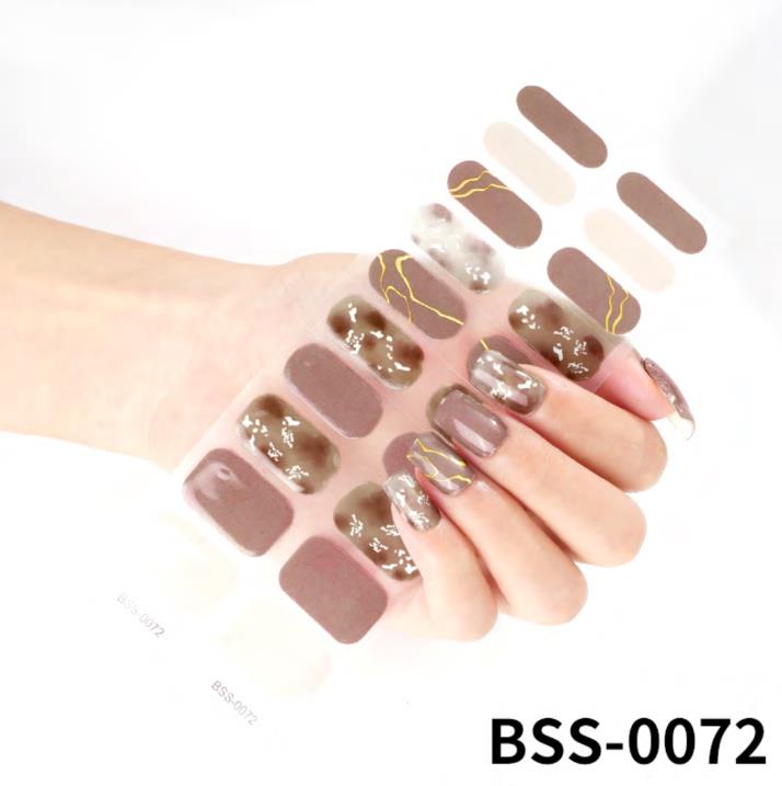 Amber Gold Foil Semi-cured Nail Wraps