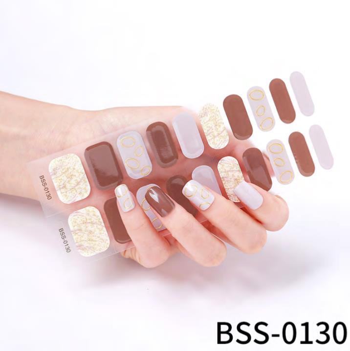 Sweer Chocolate Gold Foil Semi-cured Nail Strips