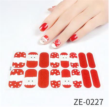 red santa claus snowflake nail wraps